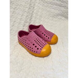 Native Jefferson Toddler Slip-On Shoes Pink & Yellow size C6